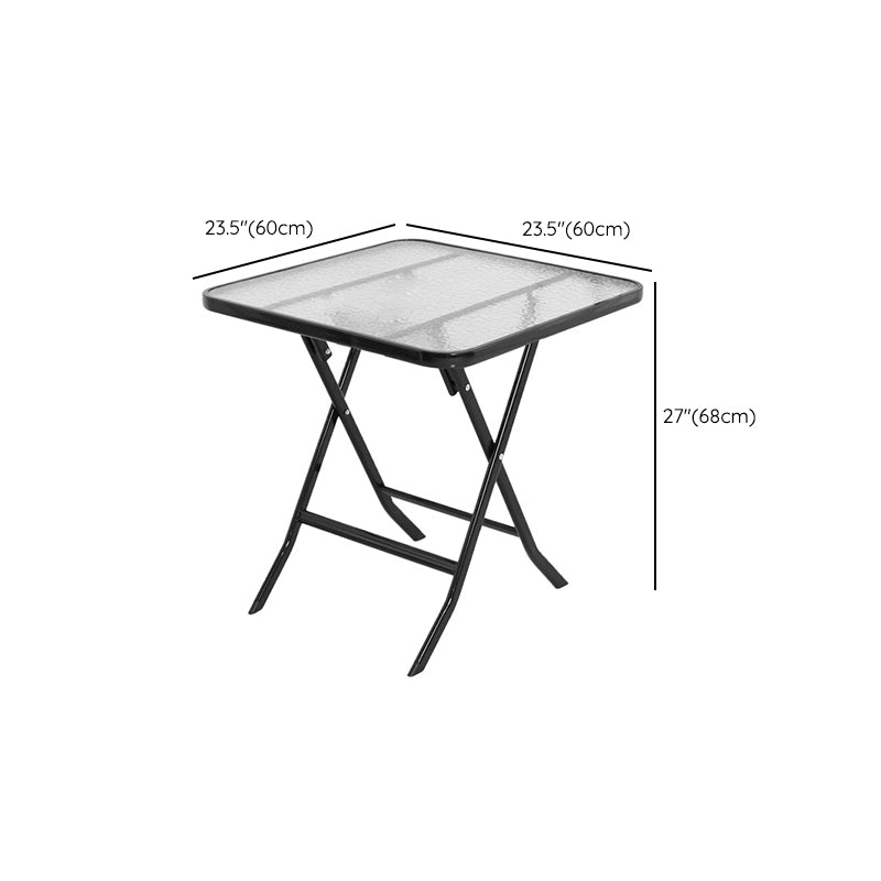 Foldable Tempered Glass Patio Table Contemporary Water Resistant Patio Table