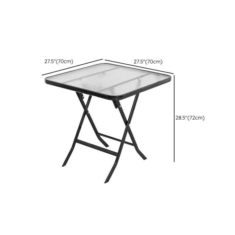 Foldable Tempered Glass Patio Table Contemporary Water Resistant Patio Table