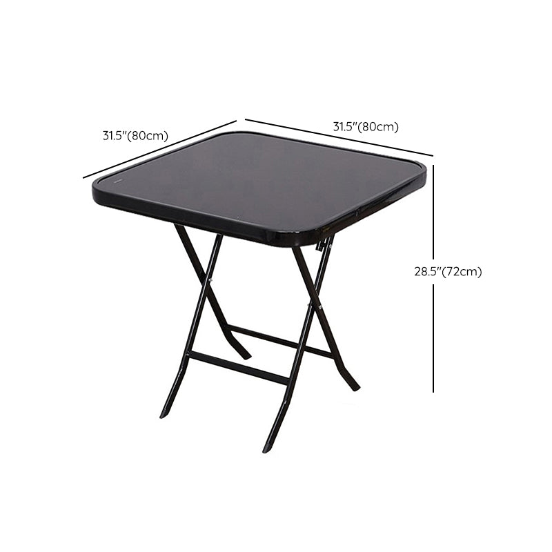 Foldable Tempered Glass Patio Table Contemporary Water Resistant Patio Table