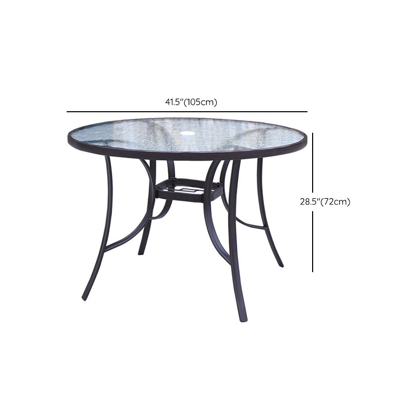 Foldable Tempered Glass Patio Table Contemporary Water Resistant Patio Table