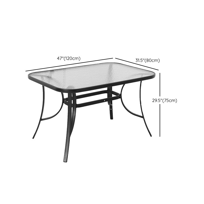 Foldable Tempered Glass Patio Table Contemporary Water Resistant Patio Table