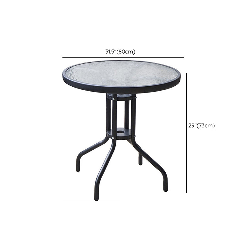 Foldable Tempered Glass Patio Table Contemporary Water Resistant Patio Table