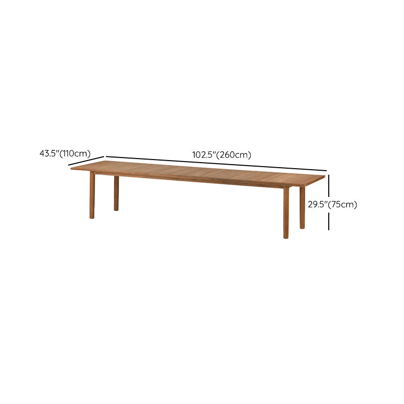 Solid Wood Top Patio Table Contemporary Patio Table with 4 Legs