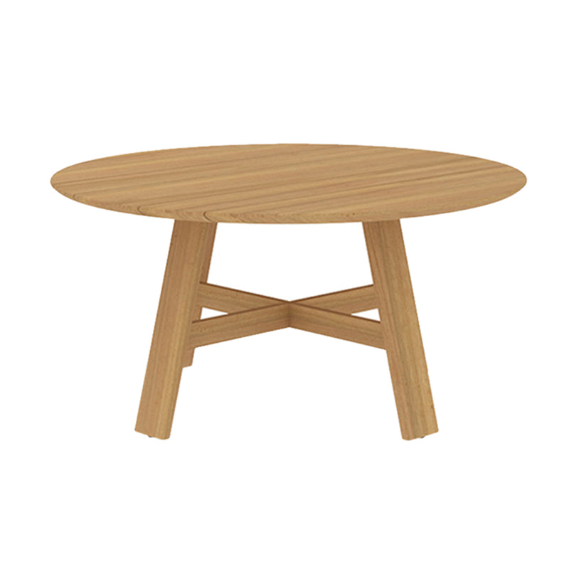 Solid Wood Top Patio Table Contemporary Style Water Resistant Dining Table