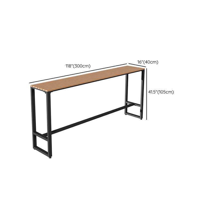 Fuax Wood Industrial Bar Table Rectangle Water Resistant Patio Table