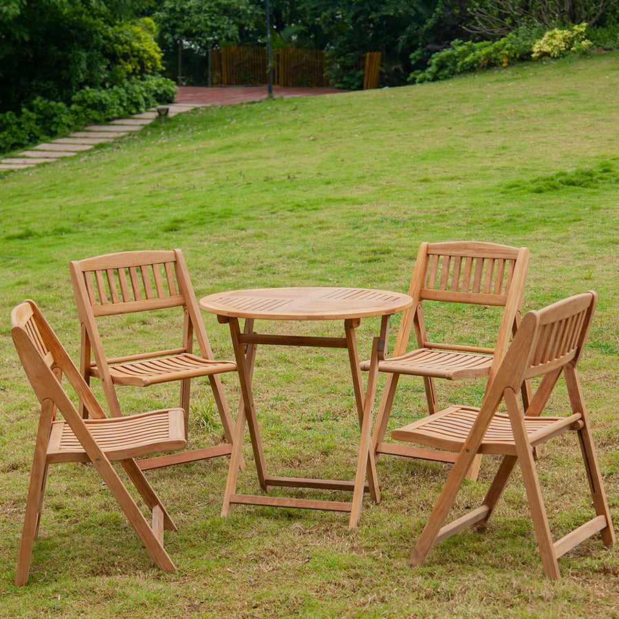 Contemporary Outdoor Foldable Patio Table Teak Solid Wood Coffee Table