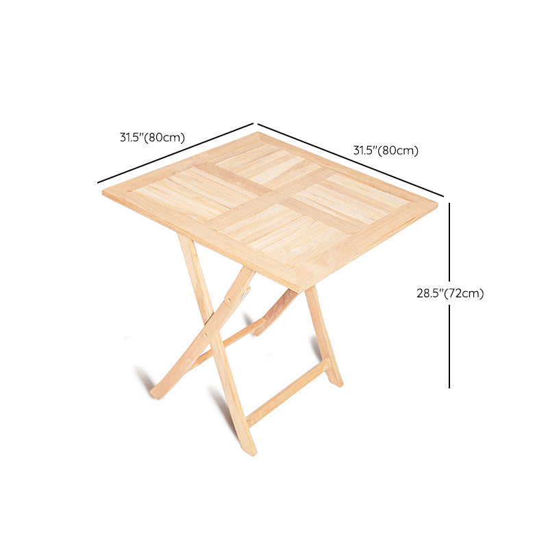 Contemporary Outdoor Foldable Patio Table Teak Solid Wood Coffee Table