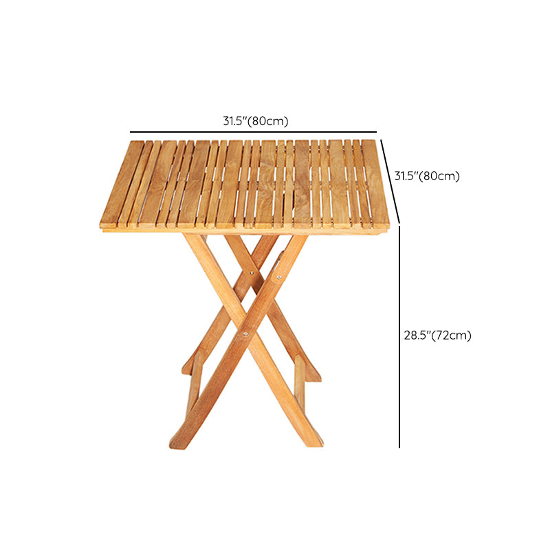 Contemporary Outdoor Foldable Patio Table Teak Solid Wood Coffee Table