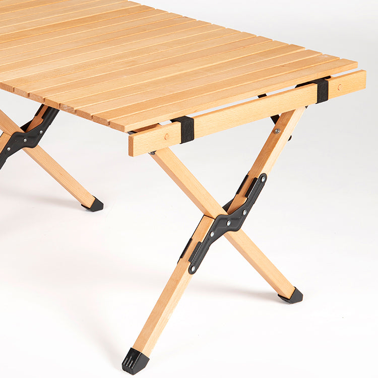 Industrial Foldable Camping Table Beech Solid Wood Removable Camping Table