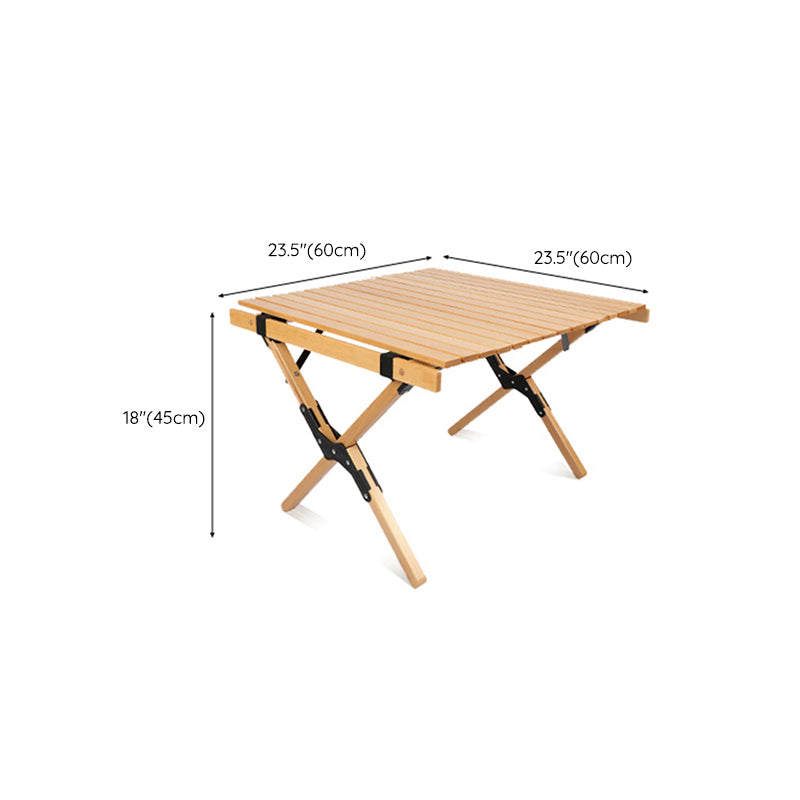 Industrial Foldable Camping Table Beech Solid Wood Removable Camping Table