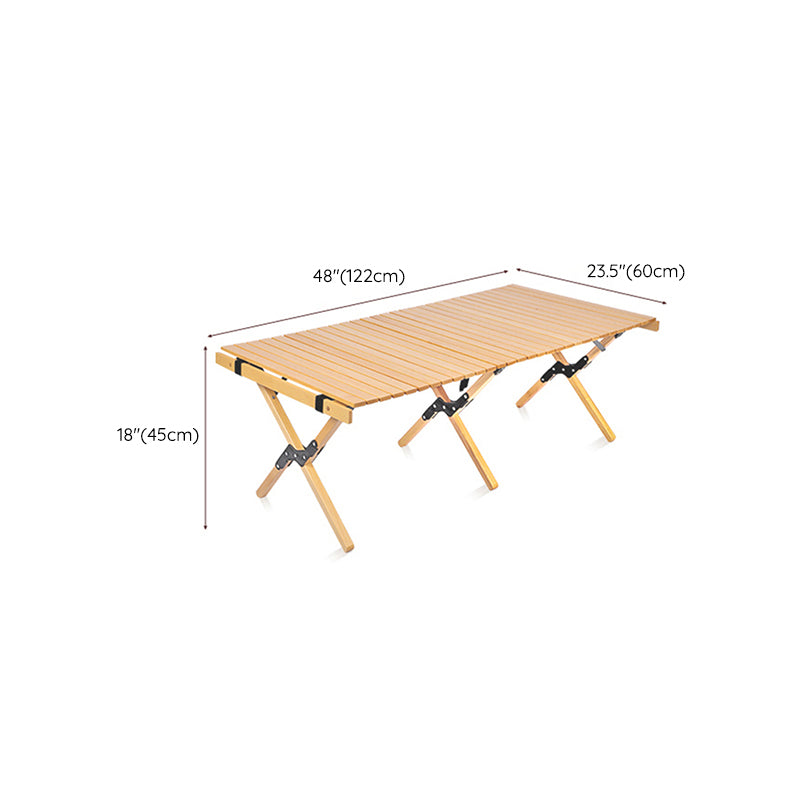 Industrial Foldable Camping Table Beech Solid Wood Removable Camping Table