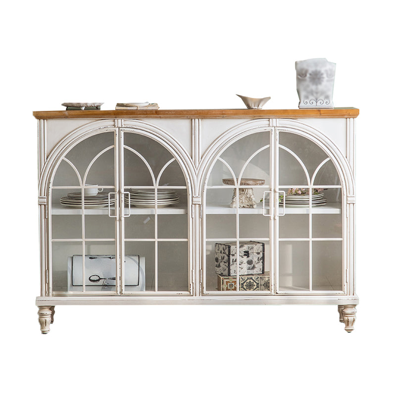 Glass Doors Display Stand Solid Wood Traditional Curio Cabinet