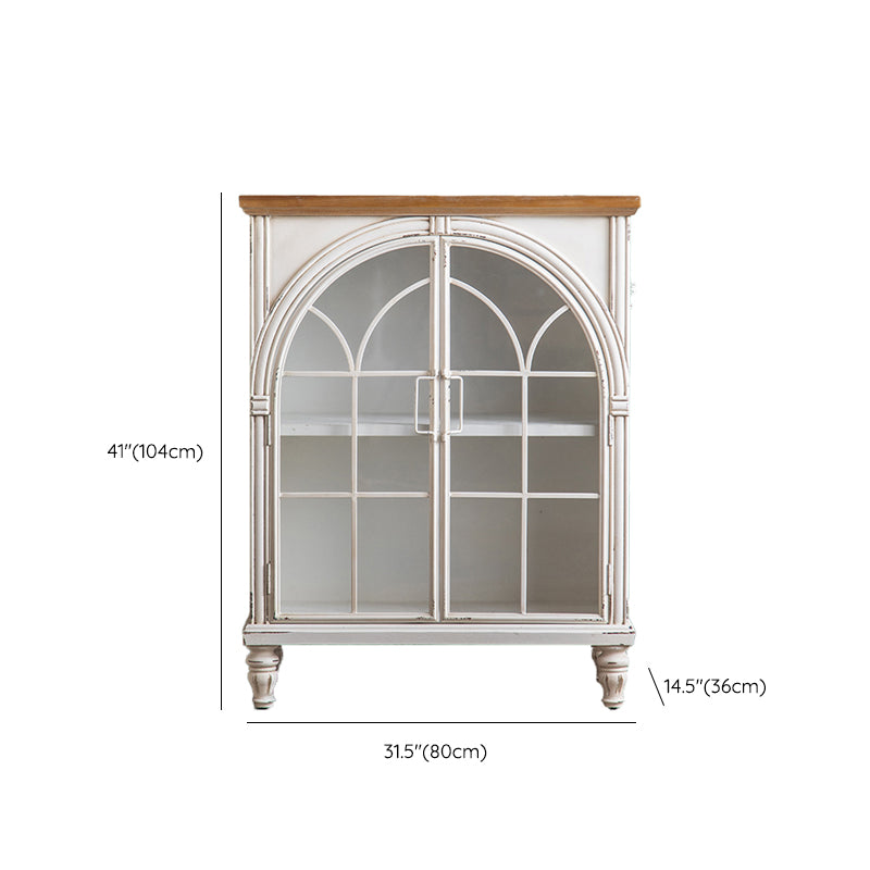 Glass Doors Display Stand Solid Wood Traditional Curio Cabinet