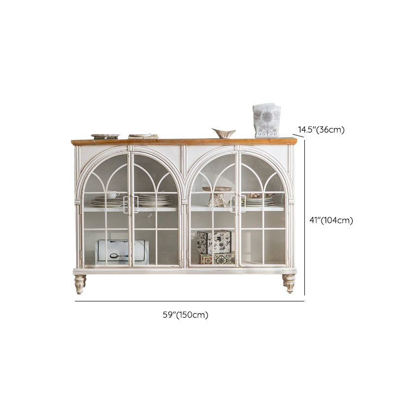 Glass Doors Display Stand Solid Wood Traditional Curio Cabinet