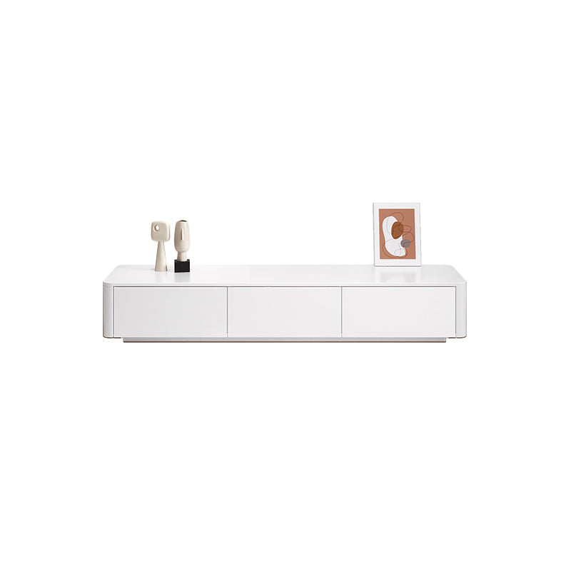 White TV Console Modern Cable Management Engineered Wood Media Console