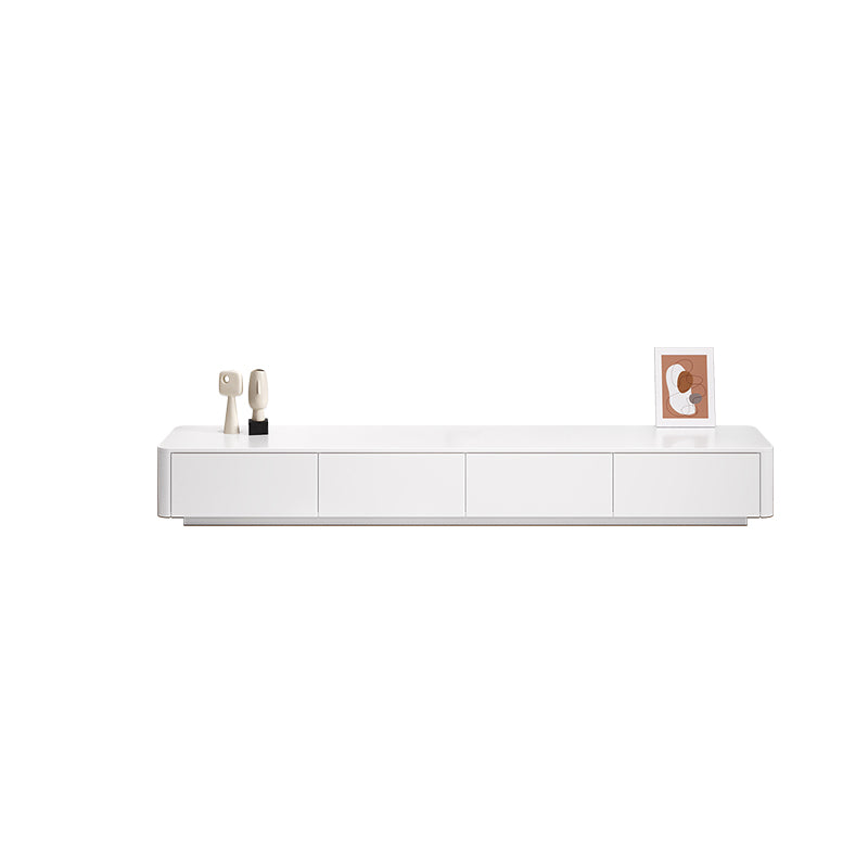 White TV Console Modern Cable Management Engineered Wood Media Console