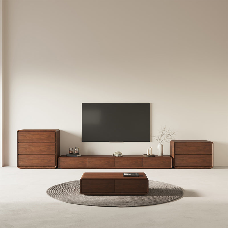 Engineered Wood Media Console Contemporary Wooden TV Console