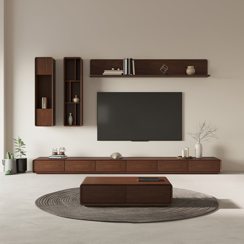 Engineered Wood Media Console Contemporary Wooden TV Console