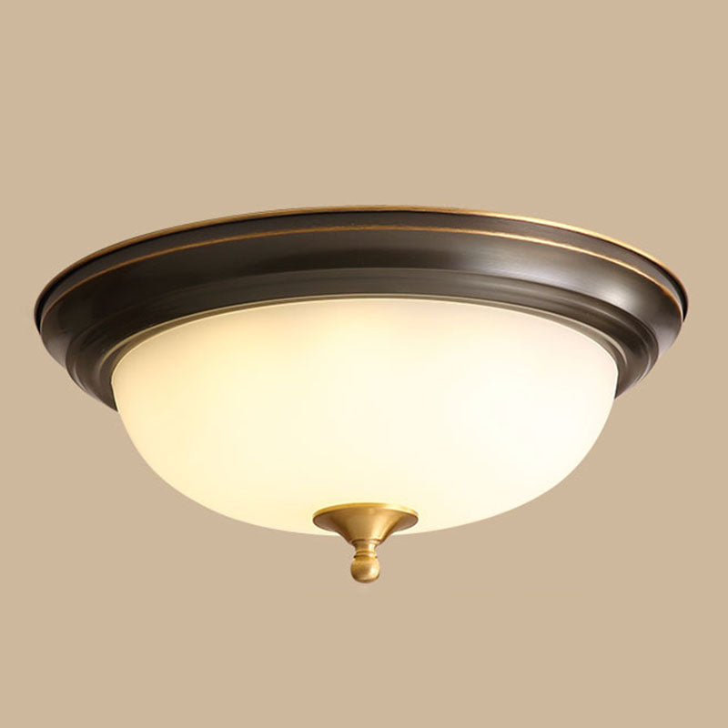 American Style Ceiling Light Dome Shape Ceiling Lamp with Glass Shade for Living Room