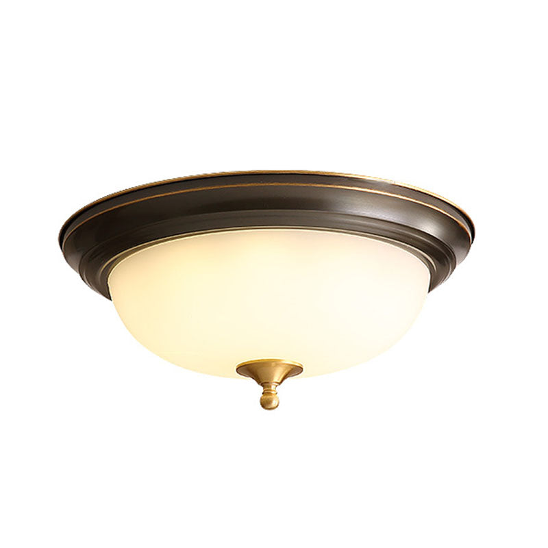 American Style Ceiling Light Dome Shape Ceiling Lamp with Glass Shade for Living Room