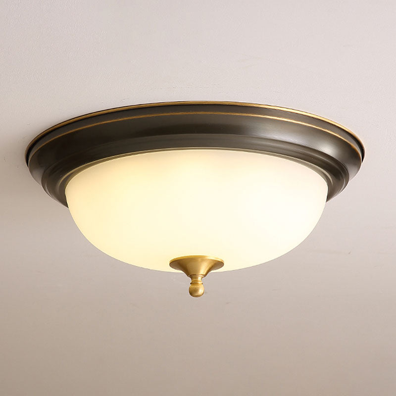 American Style Ceiling Light Dome Shape Ceiling Lamp with Glass Shade for Living Room