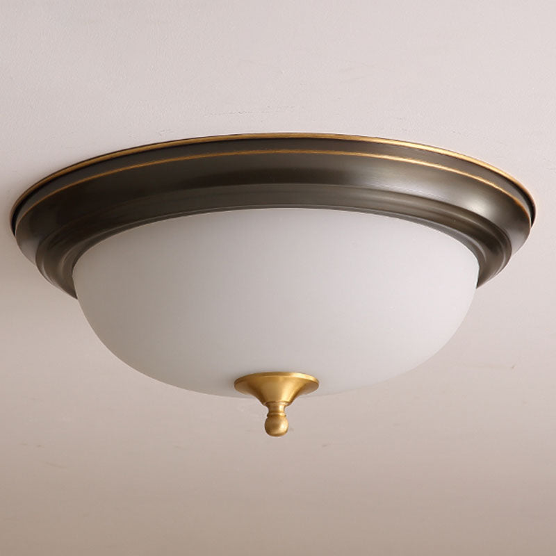 American Style Ceiling Light Dome Shape Ceiling Lamp with Glass Shade for Living Room