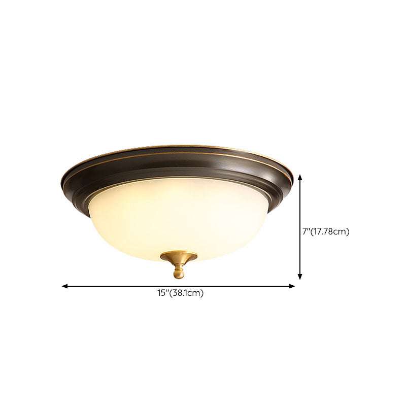 American Style Ceiling Light Dome Shape Ceiling Lamp with Glass Shade for Living Room