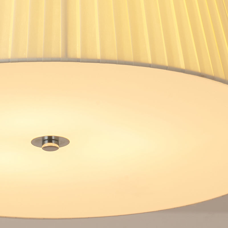 American Style Ceiling Light Cylinder Shape Ceiling Lamp with Fabric Shade for Living Room