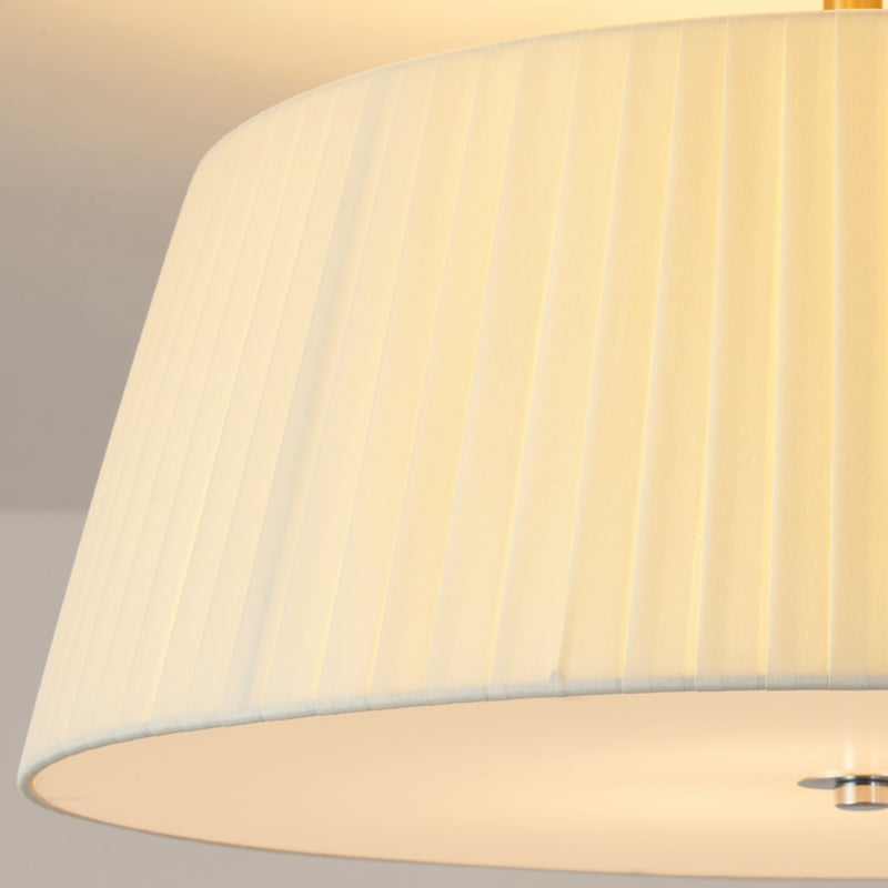 American Style Ceiling Light Cylinder Shape Ceiling Lamp with Fabric Shade for Living Room