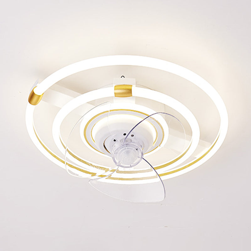 LED Ceiling Fan Light Modern Ceiling Mount Lamp with Acrylic Shade for Bedroom