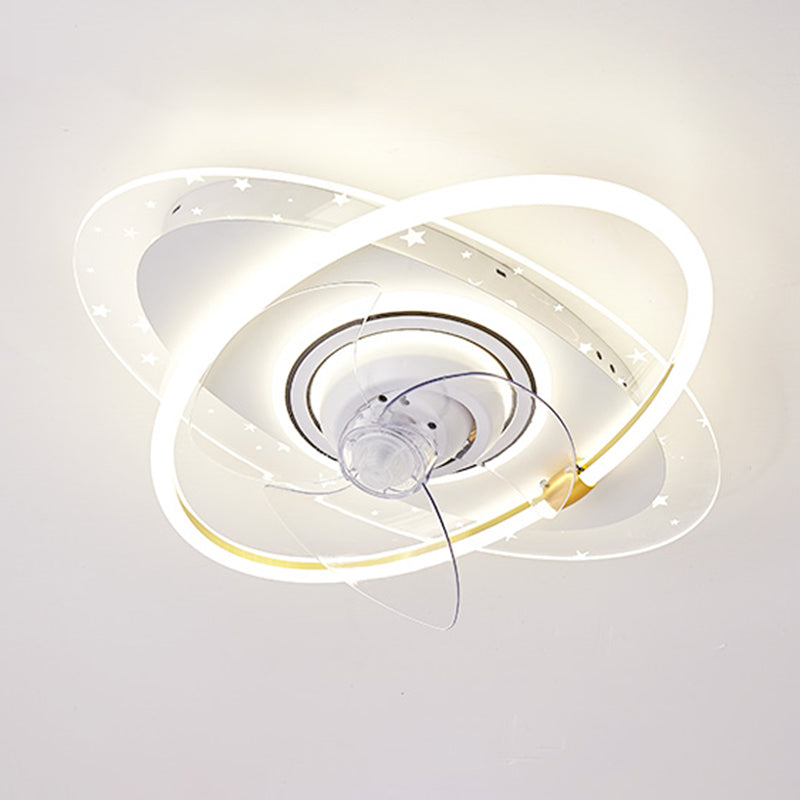 LED Ceiling Fan Light Modern Ceiling Mount Lamp with Acrylic Shade for Bedroom