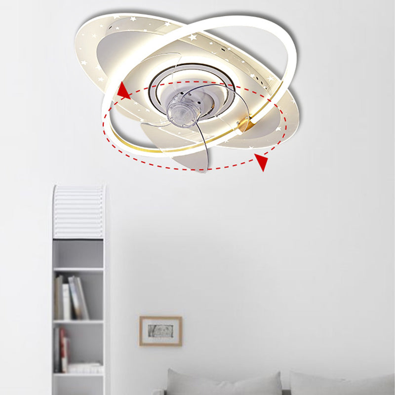 LED Ceiling Fan Light Modern Ceiling Mount Lamp with Acrylic Shade for Bedroom