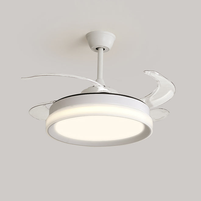 Modern 1 - Light Ceiling Fan Light in Matte White Iron and Acrylic Fan Light Fixture