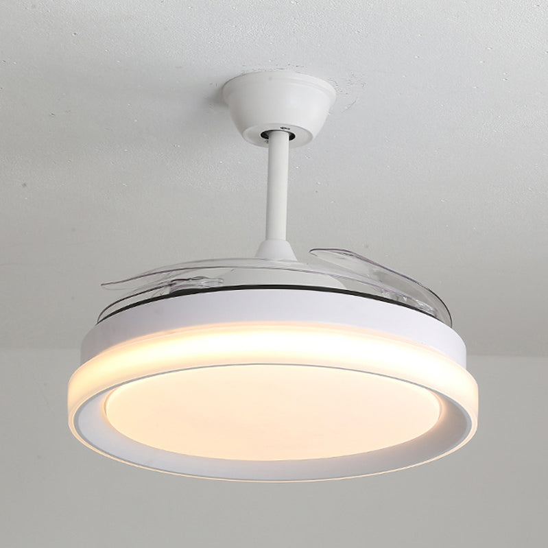 Modern 1 - Light Ceiling Fan Light in Matte White Iron and Acrylic Fan Light Fixture