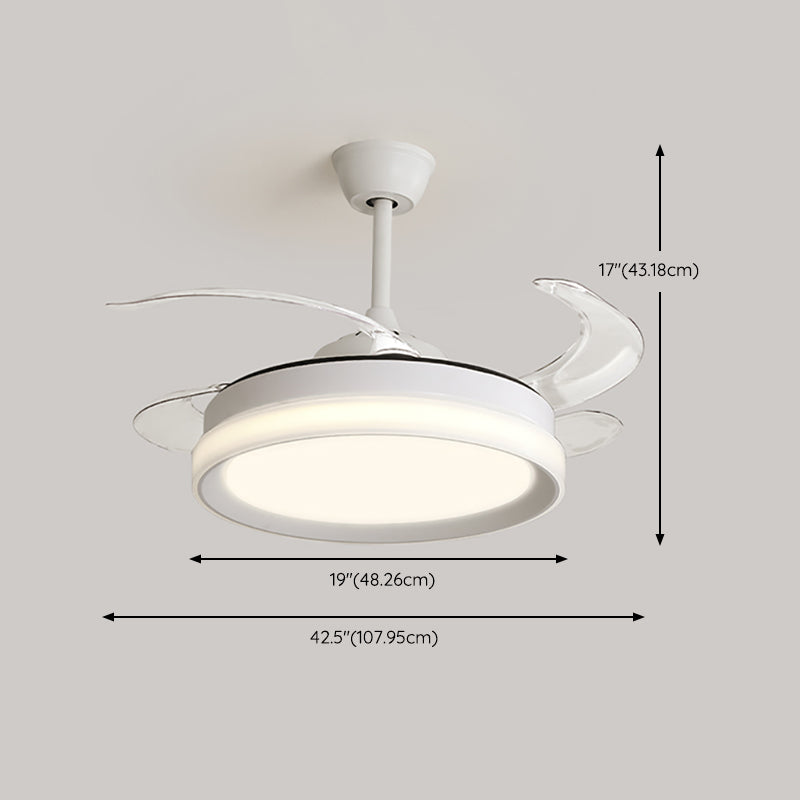 Modern 1 - Light Ceiling Fan Light in Matte White Iron and Acrylic Fan Light Fixture