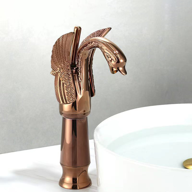 Full Brass Bathroom Vanity Faucet Hot and Cold Single Handle Basin Faucet