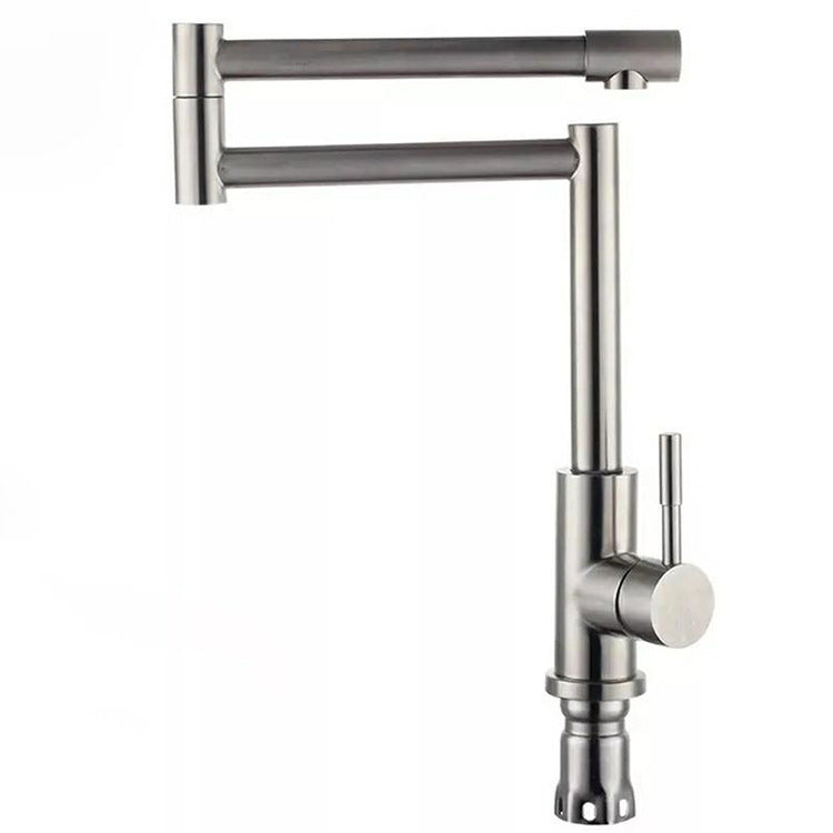 Modern Kitchen Faucet Single Lever Handle Swivel Stainless Steel Pot Filler