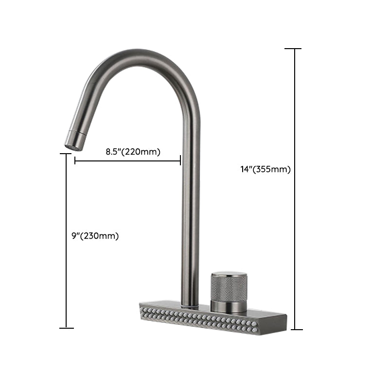 Contemporary Standard Kitchen Faucets Brushed Nickel No Sensor Swivel Spout