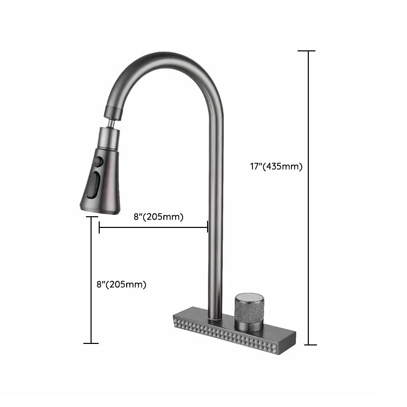 Contemporary Standard Kitchen Faucets Brushed Nickel No Sensor Swivel Spout