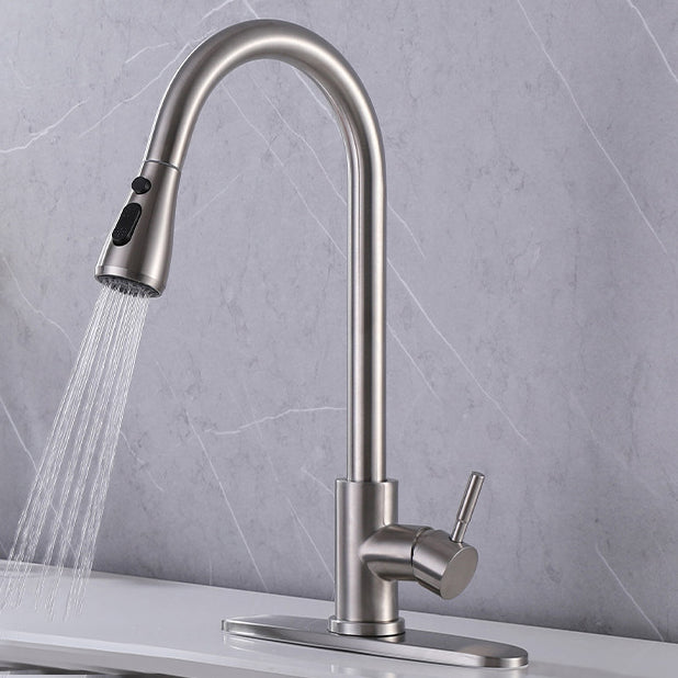 Pulldown Sprayer Bar Prep Kitchen Faucet Contemporary Bridge Faucet