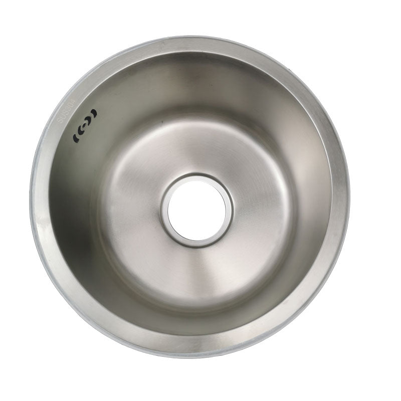 Round Stainless Steel Sink Single Bowl Undermount Sink with Basket Strainer