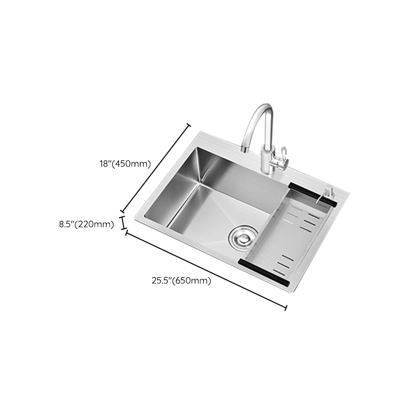 Modern Single Bowl Kitchen Sink Stainless Steel Kitchen Sink with Rectangle Shape