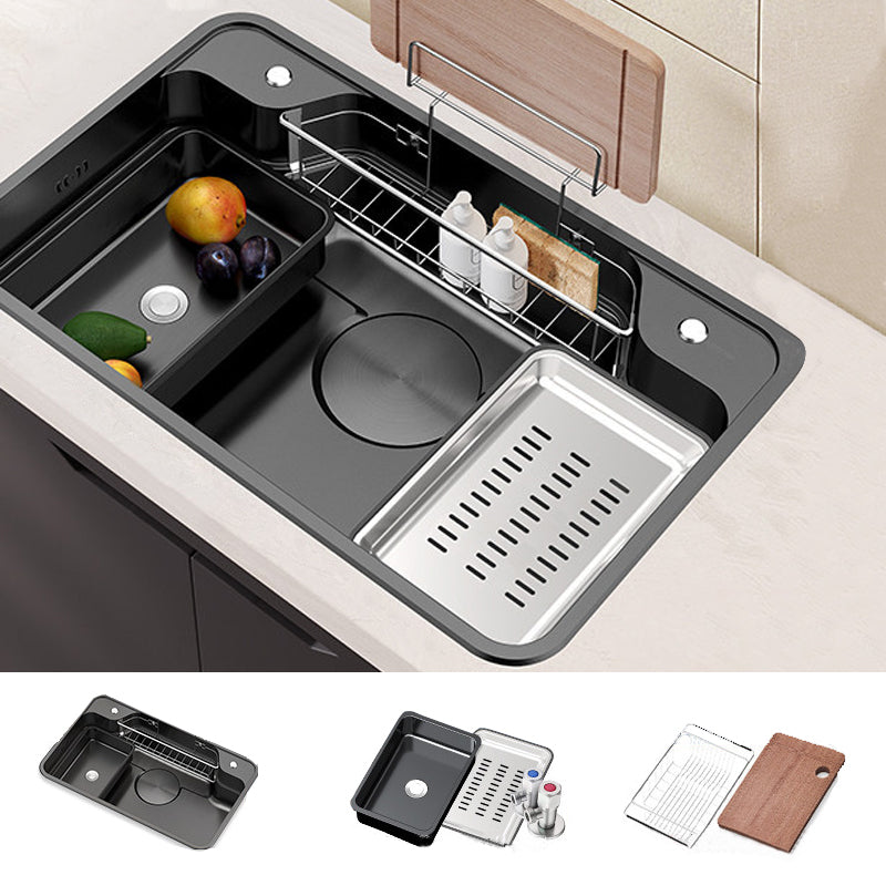 Stainless Steel Kitchen Sink Modern Style Kitchen Sink with Drain Strainer Kit