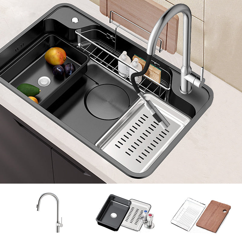 Stainless Steel Kitchen Sink Modern Style Kitchen Sink with Drain Strainer Kit