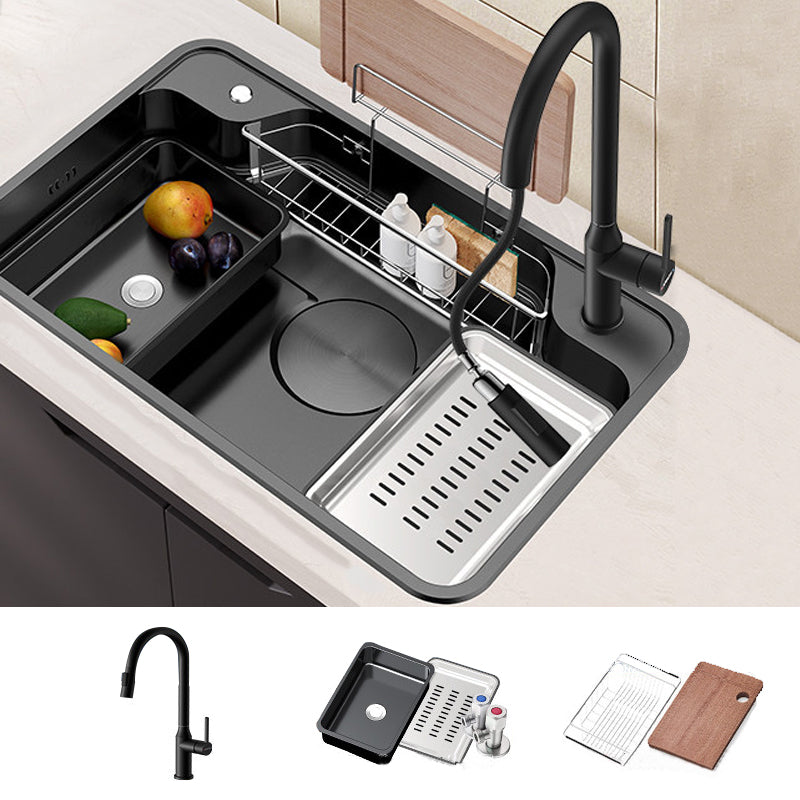 Stainless Steel Kitchen Sink Modern Style Kitchen Sink with Drain Strainer Kit