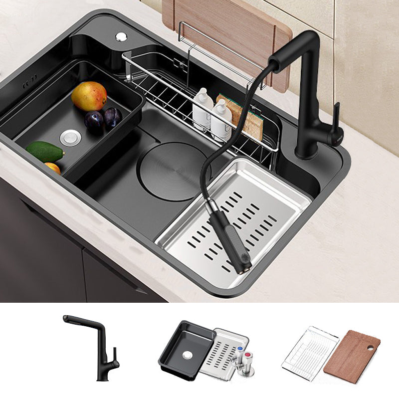 Stainless Steel Kitchen Sink Modern Style Kitchen Sink with Drain Strainer Kit