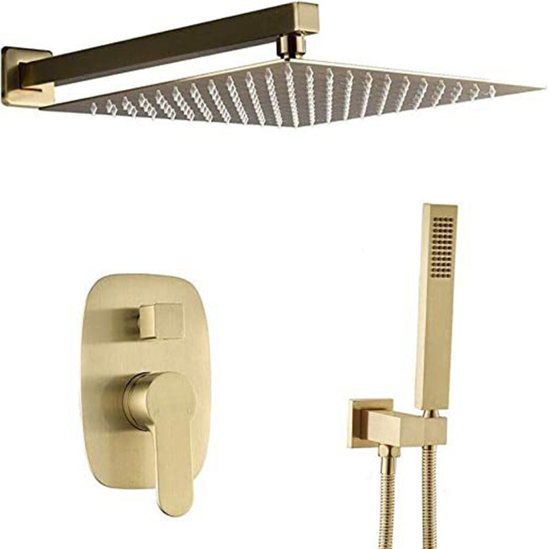 Shower Set Brass Modern Ceiling Mounted Dual Shower Head Square Swivel Shower System