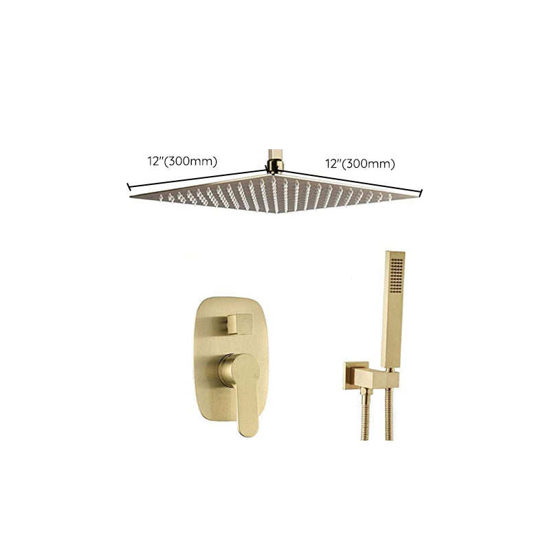 Shower Set Brass Modern Ceiling Mounted Dual Shower Head Square Swivel Shower System