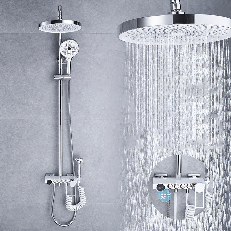 Wall Mounted Shower System Modern Handheld Shower Head Raining Jet Shower System