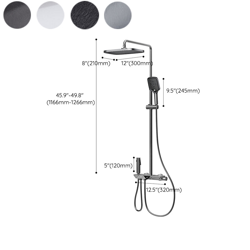 Rectangle Shower Combo Digital Display Adjustable Spray Pattern Wall Mount Shower System